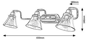 Rabalux 3209 - Kúpeľňové bodové svietidlo ANTOINE 3xE14/40W/230V IP44