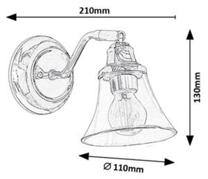 Rabalux 3207 - Kúpeľňová nástenná lampa ANTOINE 1xE14/40W/230V IP44