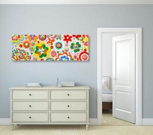 Obraz abstrakcia kvetov - 120x40