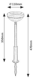 Rabalux MONOR LED RGB solárna lampa 77177