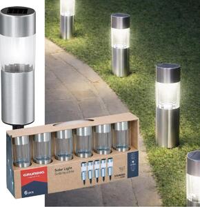 Grundig solárne svetlá zemné svetlo sada 6 - solárne svetlo z nehrdzavejúcej ocele - solárne lampy do exteriéru