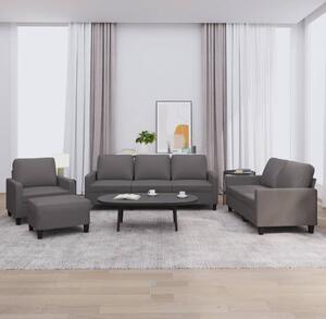 Maison Exclusive – 4-dielna sedacia súprava s vankúmi, sivá umelá koa