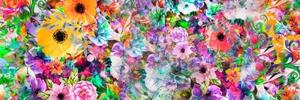 Obraz kvety v pestrofarebnom prevedení - 120x40