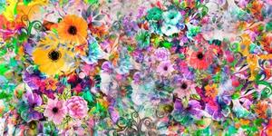 Obraz pestrofarebné kvety - 120x60