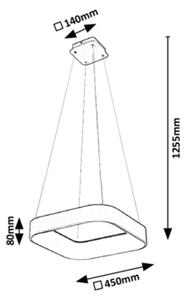 Rabalux - LED Stmievateľný luster na lanku LED/28W/230V hranatý 3000-6000K + DO