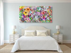 Obraz pestrofarebné kvety - 100x50