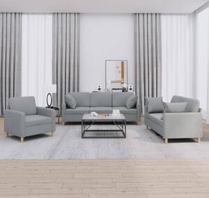 Maison Exclusive – 3-dielna sedacia súprava s vankúmi, svetlosivá látka