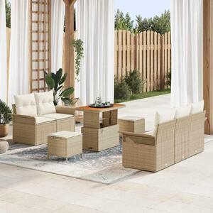 Maison Exclusive - Záhradný nábytok s vankúmi 8 ks Béový Poly-rattan