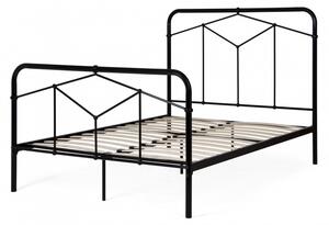 Hector Kovová posteľ Clerence 160x200 čierna lesklá