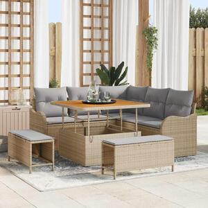 Maison Exclusive - Záhradný nábytok s vankúmi 8 ks Béový Poly-rattan