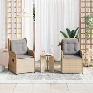 Maison Exclusive – Záhradná lavica, 2 kusy, béžová, umelý ratan