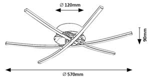Rabalux 4606 - LED stropné svietidlo CYCLONE LED/21W/230V 4000K
