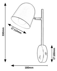 Rabalux 5242 - Nástenné svietidlo EGON 1xE14/40W/230V čierna