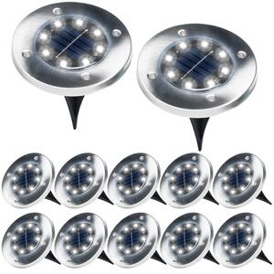 12x solárna záhradná lampa, stojaca lampa, LED disk so senzorom