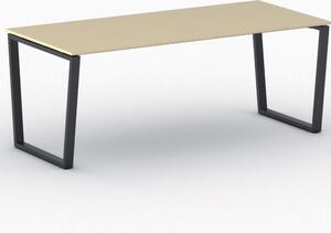 Kancelársky stôl PRIMO IMPRESS, čierna podnož, 2000 x 900 mm, orech