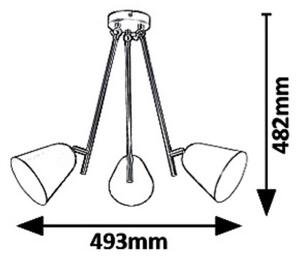 Rabalux 5376 - Luster na tyči ALDER 3xE14/40W/230V
