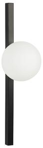 Nástenná lampa čierna kovová železná 55 cm guľaté biele tienidlo osvetlenie do spálne obývačky moderný štýl