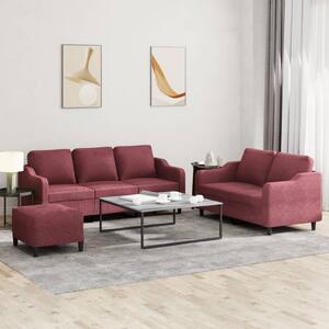 Maison Exclusive – 3-dielna sedacia súprava s vankúmi, vínovoervená látka