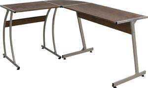 Maison Exclusive – rohový písací stôl hnedý drevený materiál