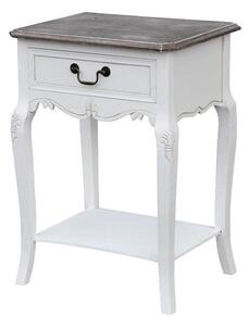 LivinHill Noční stolek Rimini 47 cm z masivu bílý/tmavě hnědý
