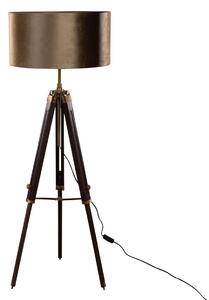 Mosadzná stojaca lampa na trojnožke s bronzovým zamatovým tienidlom 50 cm - Cortin