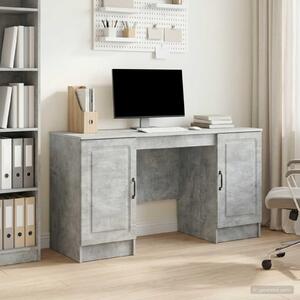 Maison Exclusive – písací stôl s dvierkami, betónovo šedý, 142,5 x 50 x 75 cm, drevotrieska