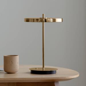 UMAGE Stolová LED lampa s akumulátorom Asteria Move, leštená mosadz, 31 cm, Mosadz / zlato, Obývacia izba / jedáleň, kov, Dizajn, Stojacie svietidlo