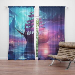 Sablio Záves Magická plachetnica pod mesiacom: 2ks 140x250cm