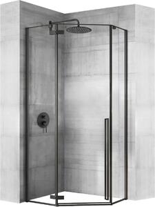Sprchovací kút REA DIAMOND BLACK+ Sprchová vanika DIAMOND WHITE 80X80