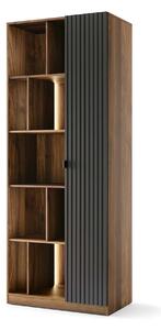 Szynaka Vitrína s LED osvětlením Radium 16 86 cm ořech Columbia/černá