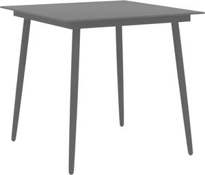 Maison Exclusive – Záhradný jedálenský stôl, ierny, 80 x 80 x 74 cm, oce a sklo