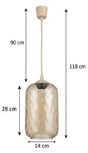 Brilagi - LED luster na lanku R GLASS 1xE27/60W/230V priemer 14 cm béžová/dymovo-hnedá