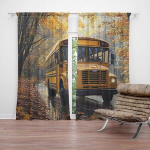Sablio Záves Žltý školský autobus: 2ks 140x250cm