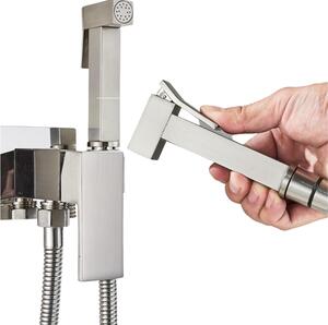 Bidetová batéria Ari Classic, nástenná vodovodná batéria s keramickou kartušou, perlátorom a reguláciou teploty, inox