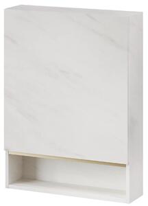 Szynaka Závěsná koupelnová skříňka Letto 04 60 cm bílý mramor/zlatá