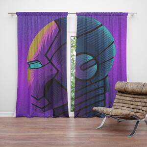 Sablio Záves Iron Man Helma na fialovej: 2ks 140x250cm