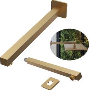 Granitan | Štvorhranná sprchová batéria - 370 mm - Brush gold - Moderný dizajn - Luxusný akcent