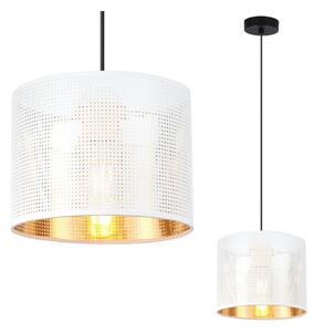Závesné svietidlo Asti0, 1x biele PVC tienidlo, (fi 20cm), g, b