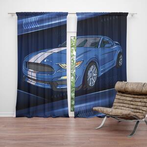 Sablio Záves Mustang Modré pozadie s pruhmi: 2ks 140x250cm