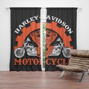 Sablio Záves Harley-Davidson motor Čierne pozadie: 2ks 140x250cm