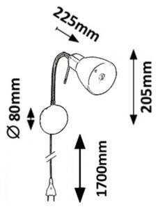 Rabalux 6320 - Flexibilná lampa SOMA 1xE14/40W/230V