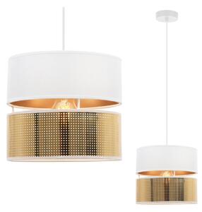 Závesné svietidlo Asti2, 1x PVC/biele textilné tienidlo, (fi 20cm), g, w