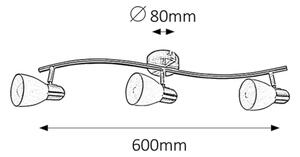Rabalux 6308 - Bodové svietidlo SOMA 3xE14/40W/230V