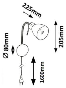 Rabalux 6300 - Flexibilná lampa SOMA 1xE14/40W/230V