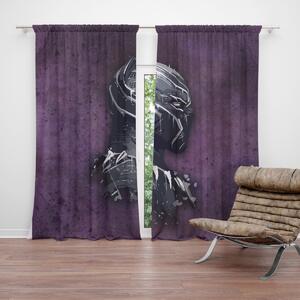 Sablio Záves BLACK PANTHER z profilu Fialový hmlistý: 2ks 140x250cm