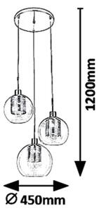 Rabalux 6496 - Luster na lanku PHILANA 3xE27/60W/230V