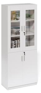 Vysoká kancelárska skriňa Houseland Prime Neo 02 80 cm biela