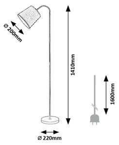 Rabalux 6639 - Stojacia lampa GODRIC 1xE27/25W/230V šedá