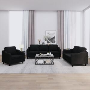 Maison Exclusive – 3-dielna sedacia súprava s vankúmi, ierna látka