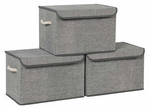 SONGMICS Sada 3 ks úložných boxů Rafy šedá